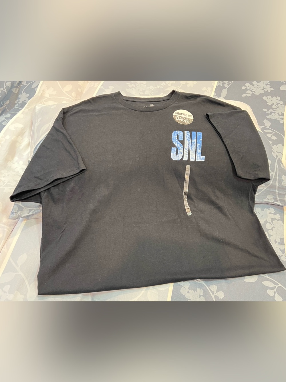 Ripple Junction Black SNL Short Sleeve Tee with Blue Logo